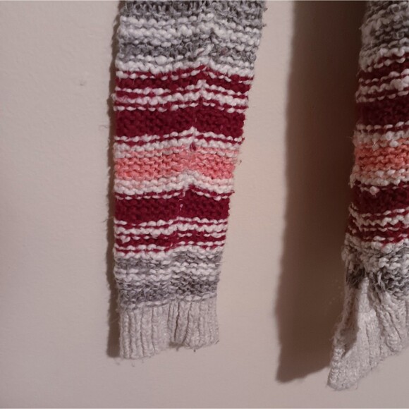 Hollister Longline Knit Cardigan-Size XS/S-Striped-Open Front-Slouchy-Preppy - Picture 4 of 9